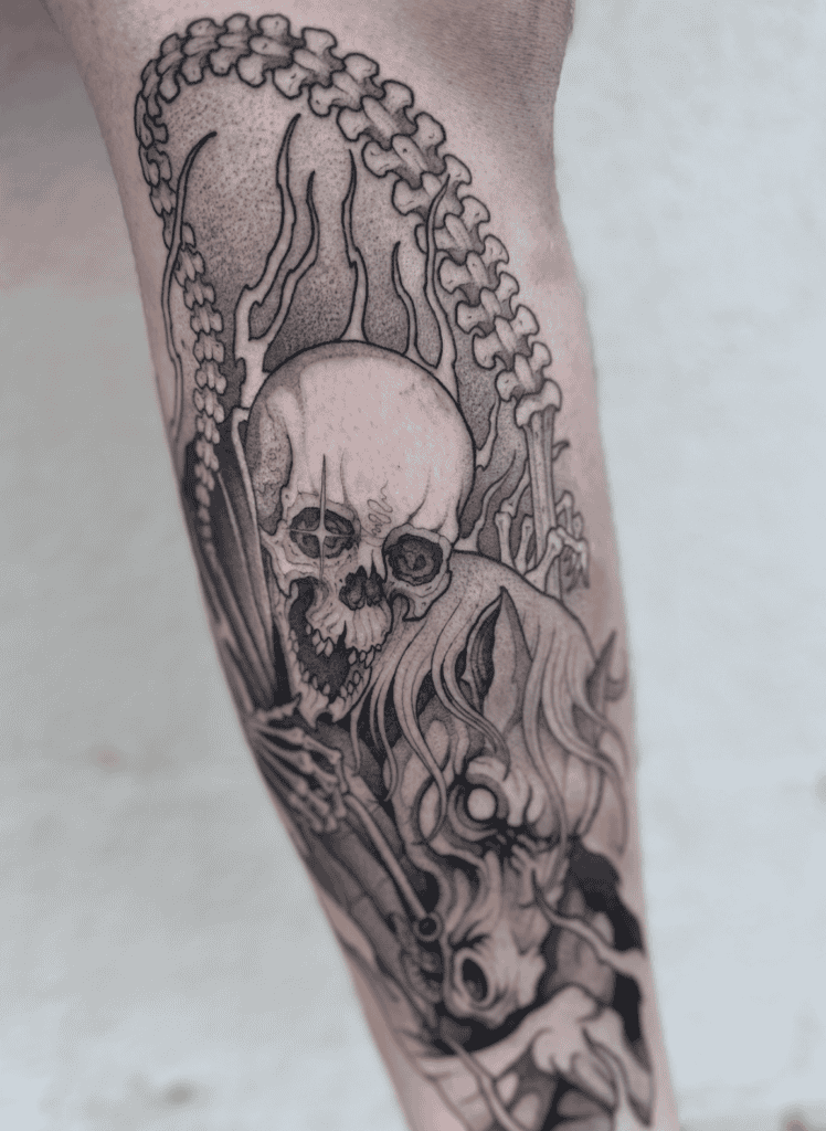 Dullahan Skull Celtic Mythology Tattoo