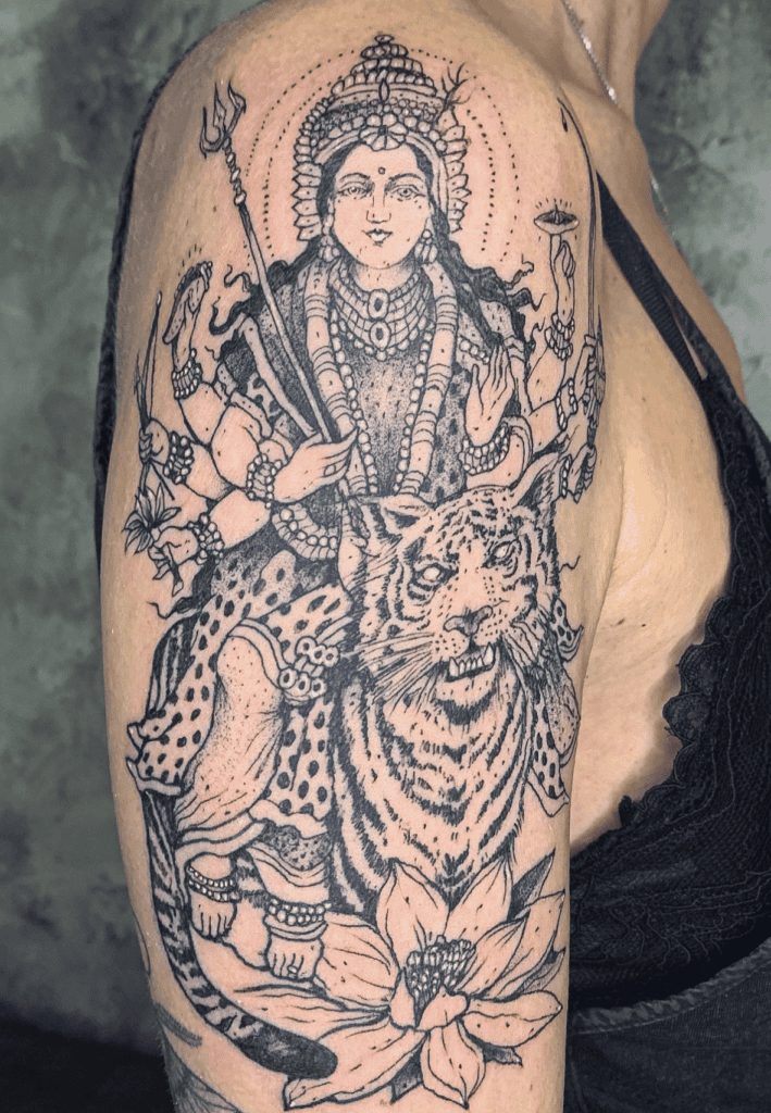 Durgha’s Tiger Diety Tattoo