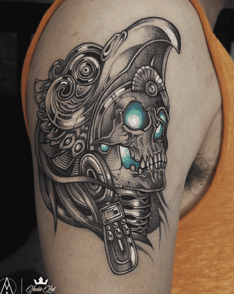 Eagle Warriors Skull Aztec Mythology Tattoo