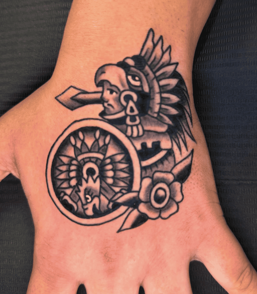 Eagle Warriors Spear Aztec Mythology Tattoo