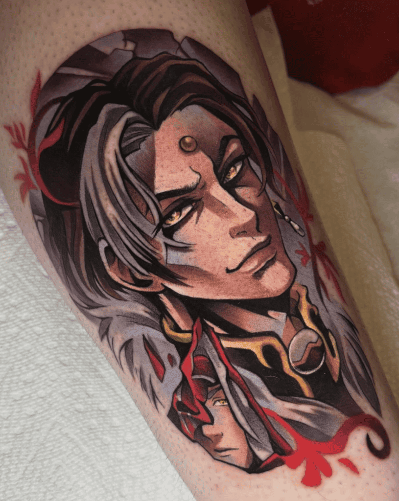 Emet-Selch Portrait Final Fantasy Tattoo