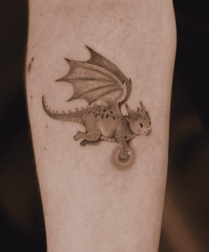 European Cute Dragon Tattoo