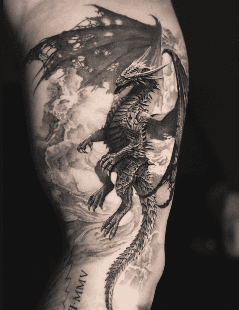 European Torn Dragon Tattoo