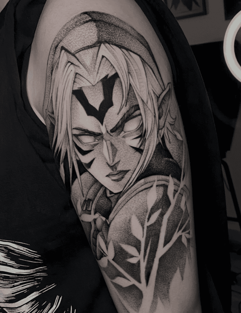Fierce Deity Grey Legend of Zelda Tattoo