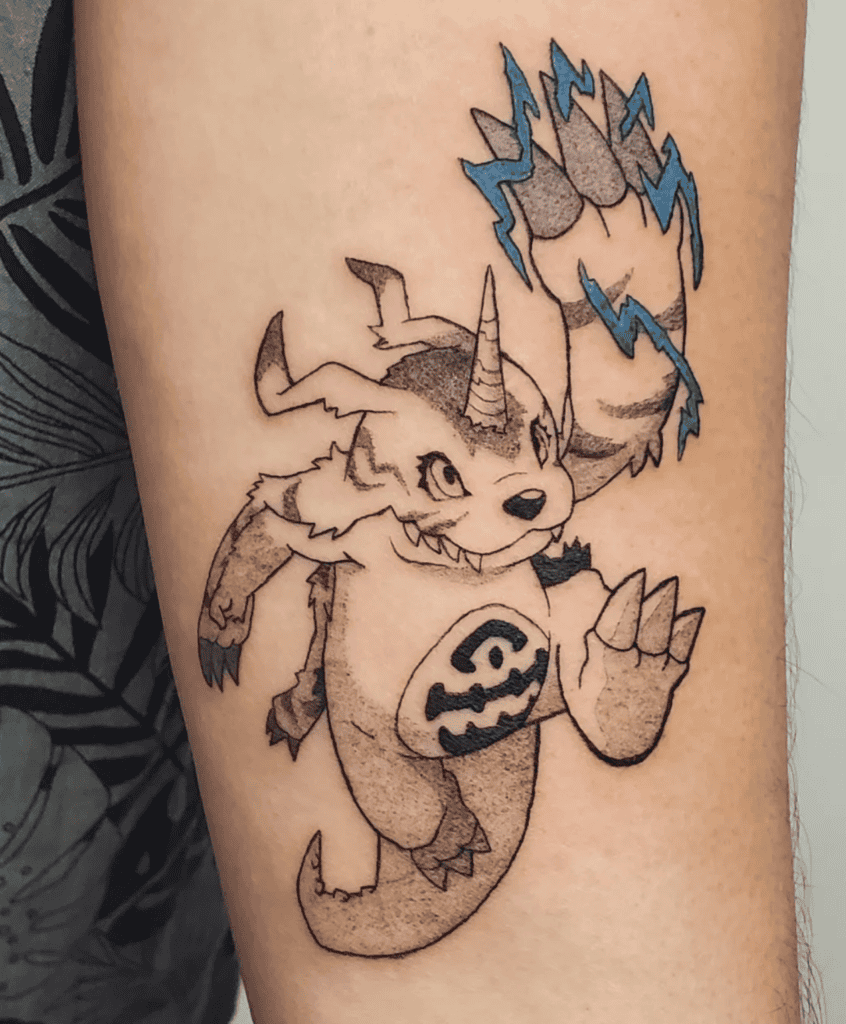 Gabumon Attack Digimon Tattoo