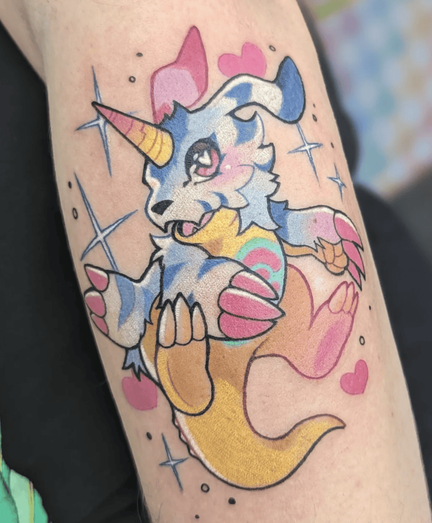 Gabumon Cute Digimon Tattoo
