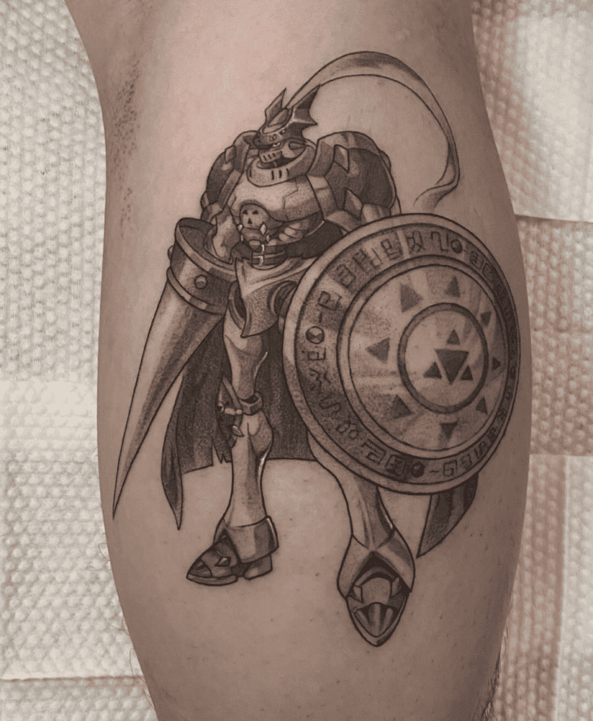 Gallantmon Shield Digimon Tattoo
