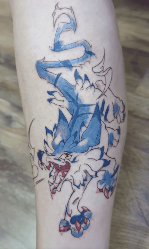 Garurumon Digimon Tattoo