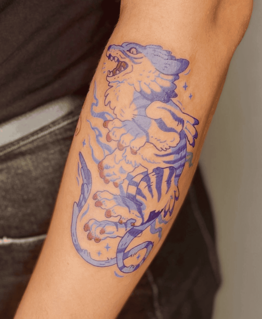 Garurumon Japanese Digimon Tattoo