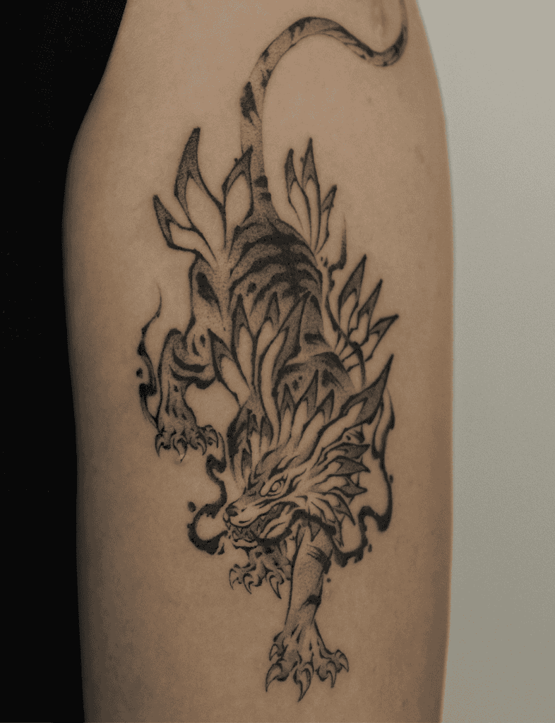 Garurumon Prowl Digimon Tattoo