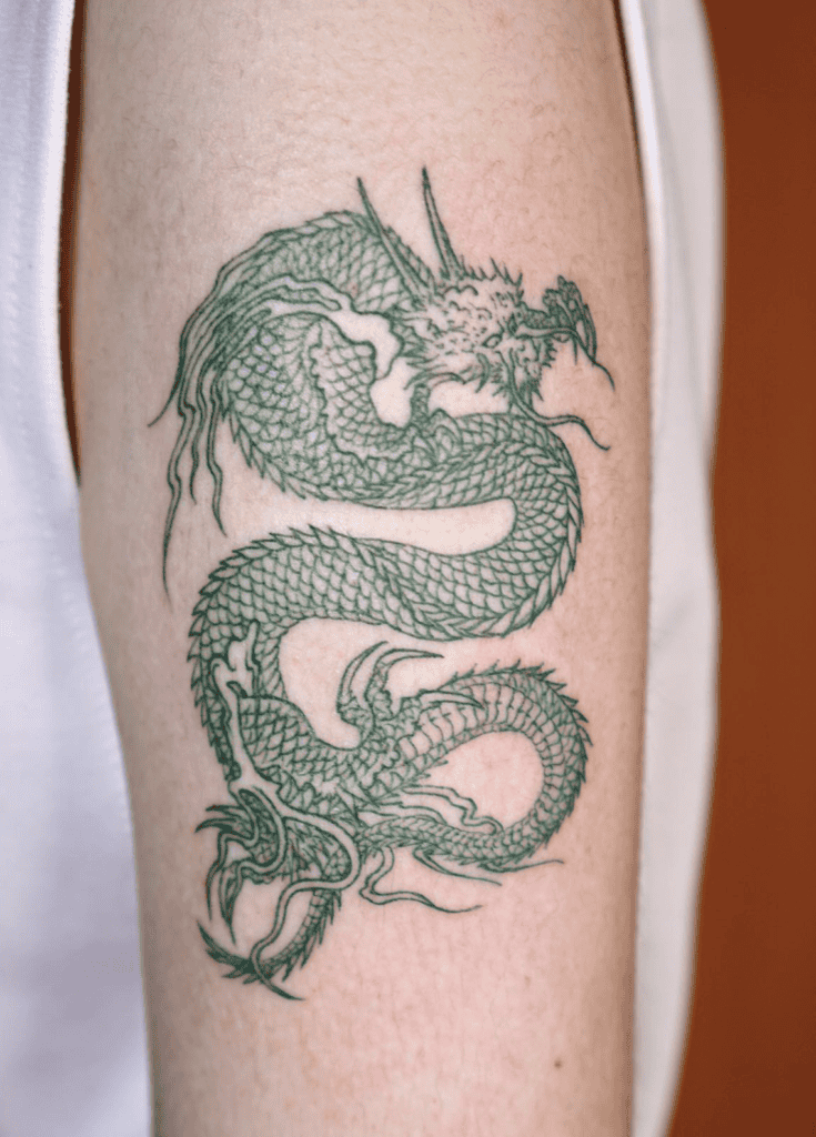 Green Classic Dragon Tattoo