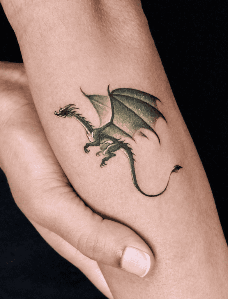 Green European Dragon Tattoo