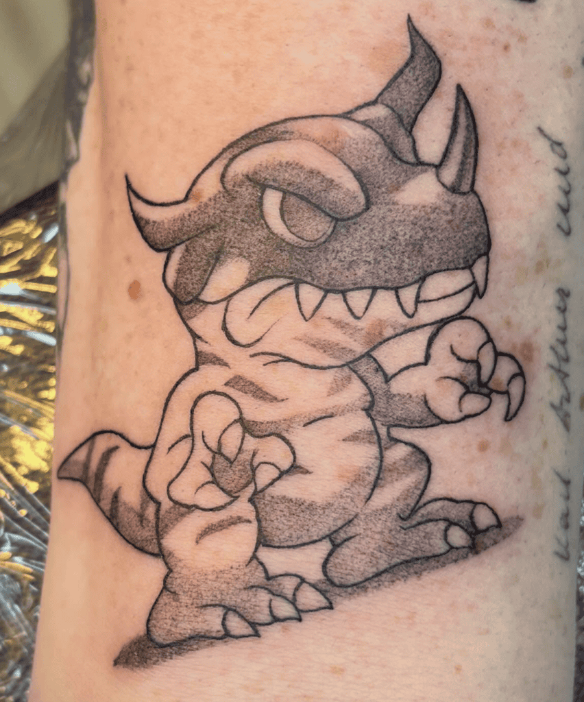 Greymon Cute Digimon Tattoo