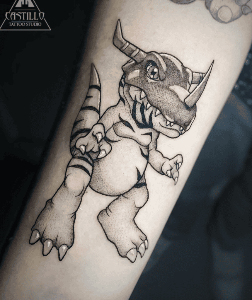 Greymon Digimon Tattoo