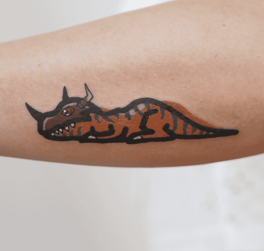 Greymon Sleep Digimon Tattoo