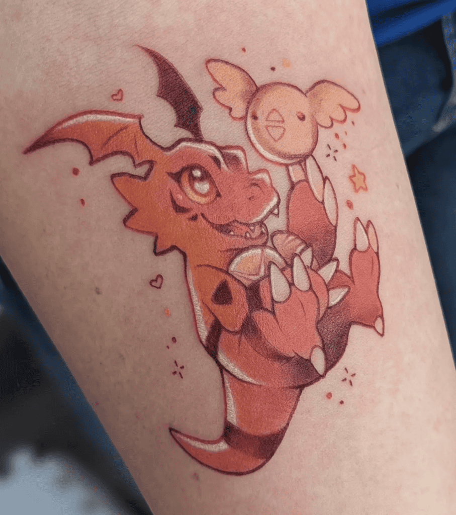 Guilmon Play Digimon Tattoo