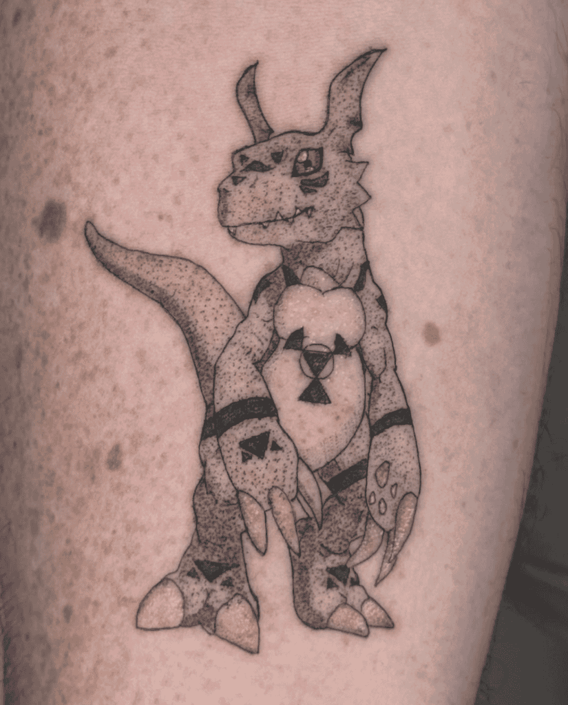 Guilmon Stance Digimon Tattoo