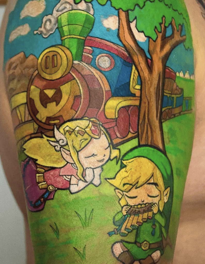 Hero of Spirits Train Legend of Zelda Tattoo