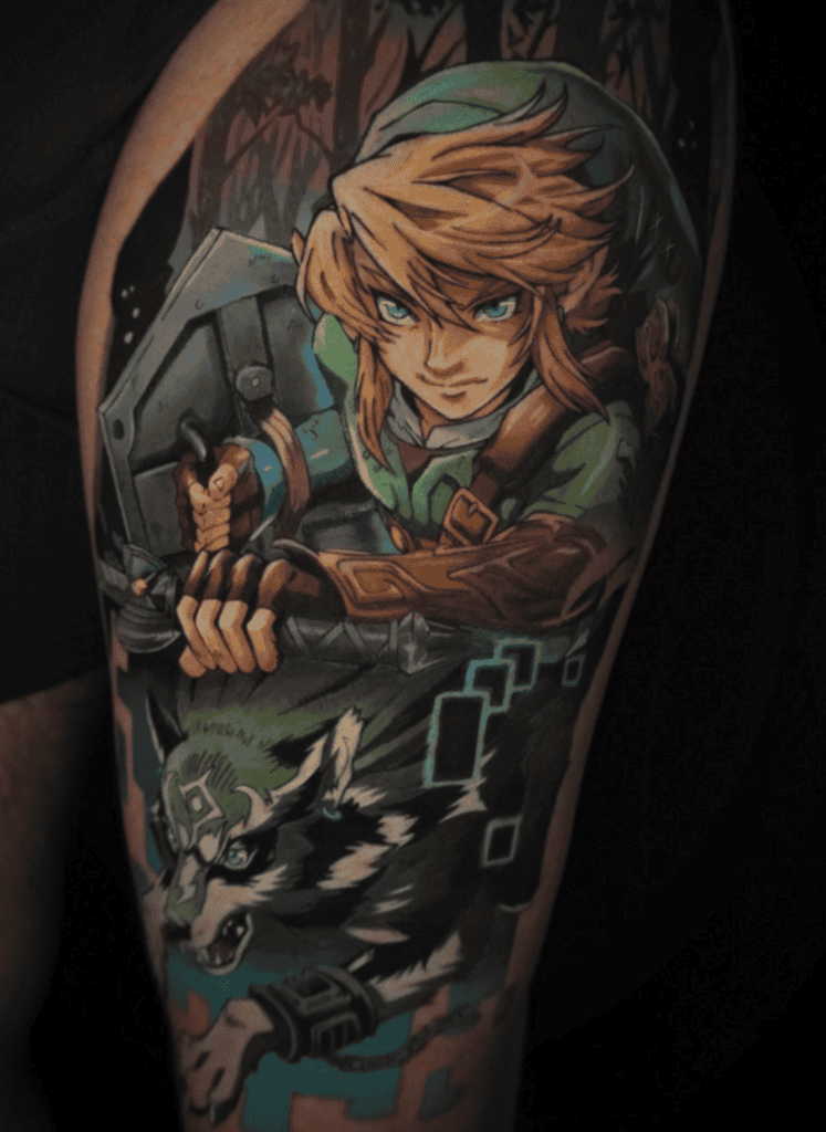 Hero of Twilight Action Legend of Zelda Tattoo