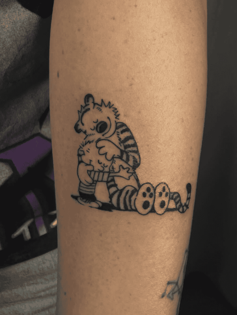 Hobbes Hug Tiger Tattoo