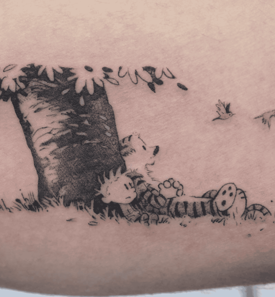 Hobbes Relax Tiger Tattoo