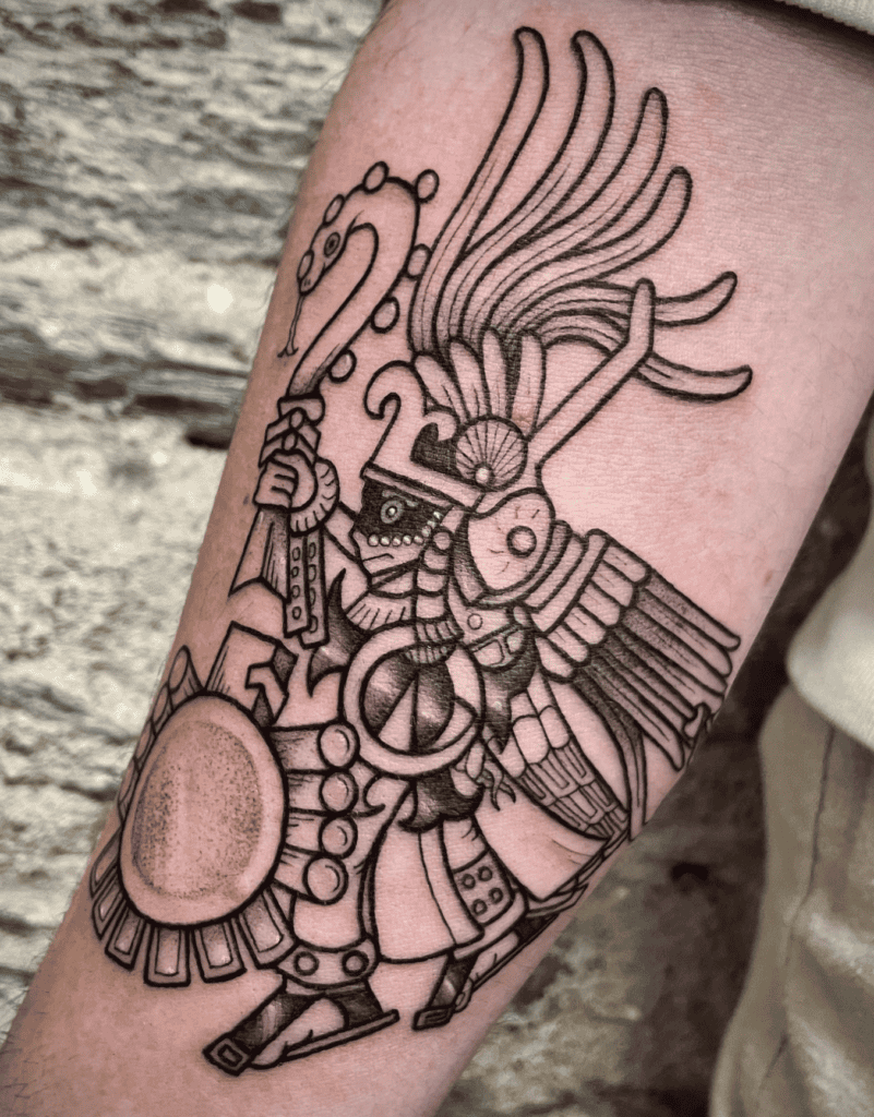 Huitzilopochtli Warrior Aztec Mythology Tattoo