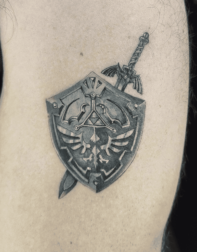 Hylian Shield Sword Legend of Zelda Tattoo