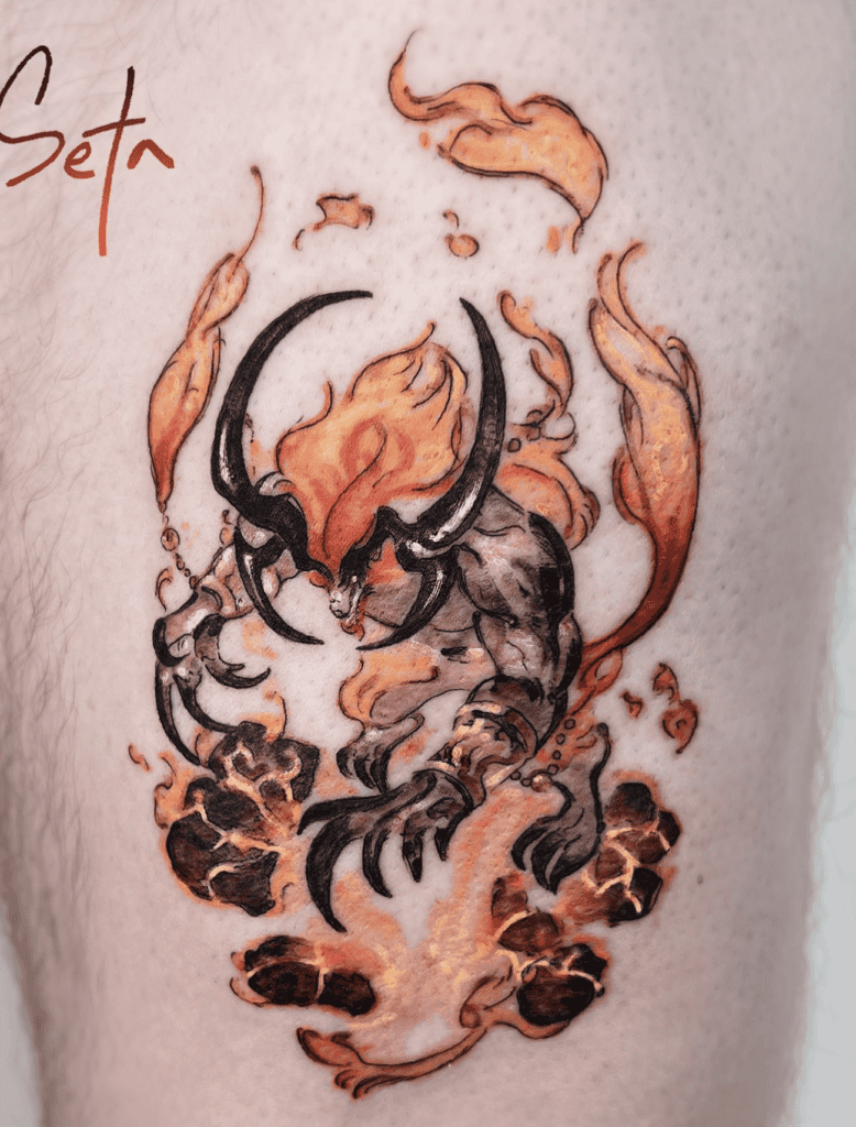 Ifrit Flame Final Fantasy Tattoo
