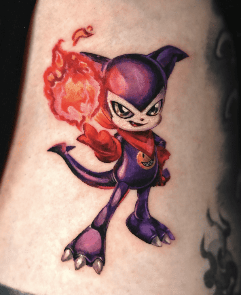 Impmon Flame Digimon Tattoo
