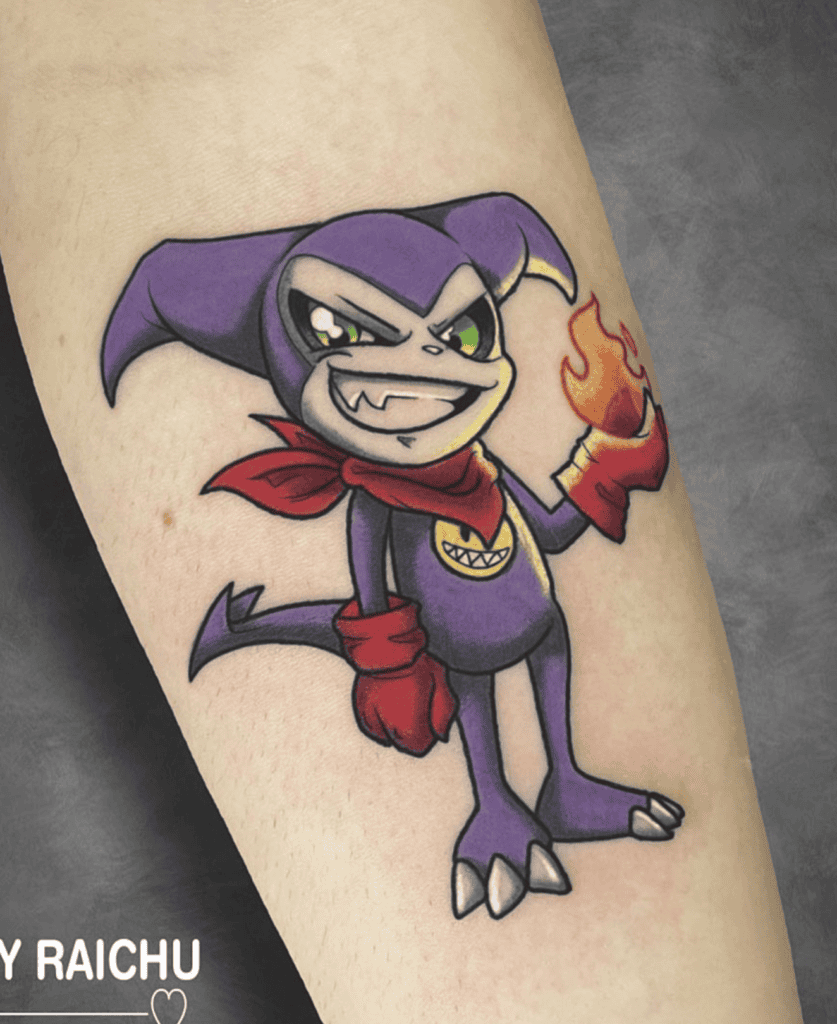 Impmon Smug Digimon Tattoo