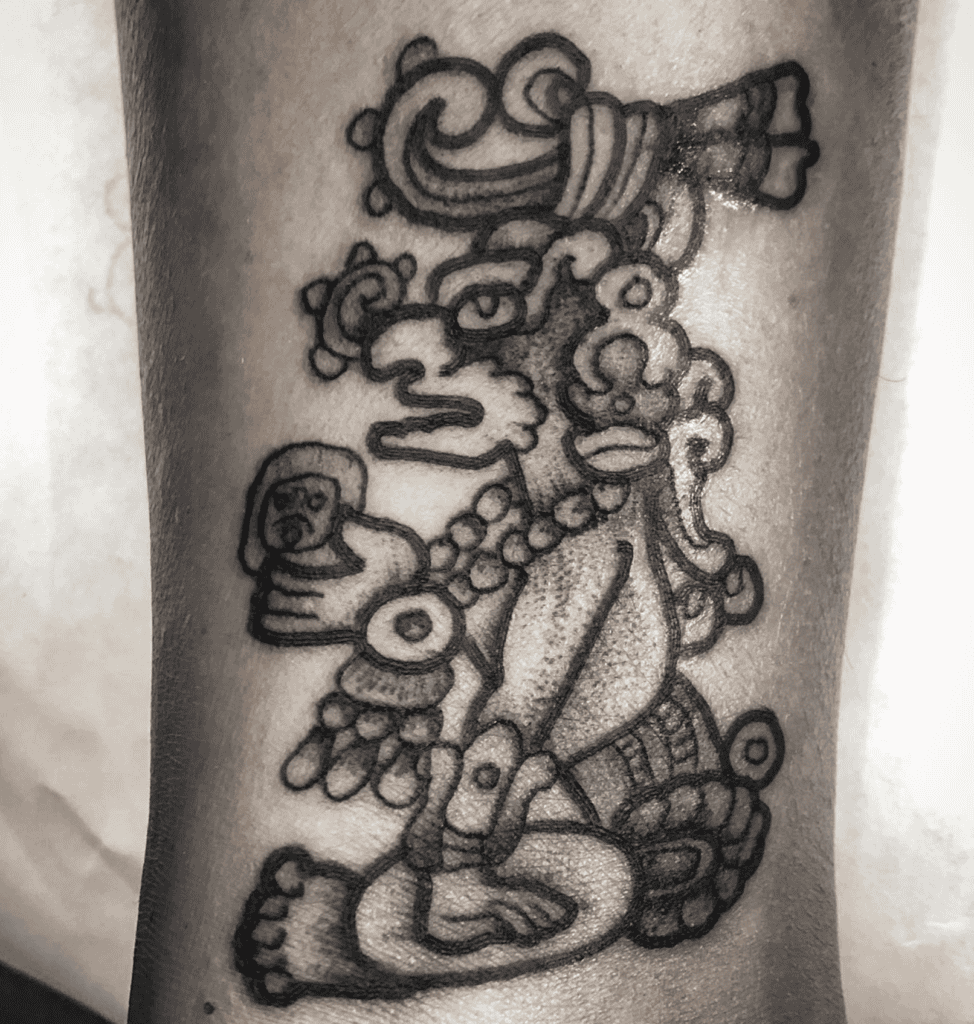 Itzamná Simple Mayan Mythology Tattoo