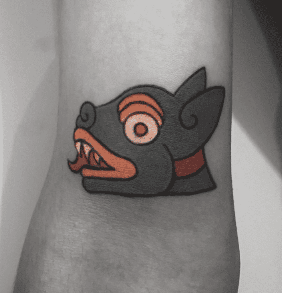 Itzcuīntli Head ztec Mythology Tattoo