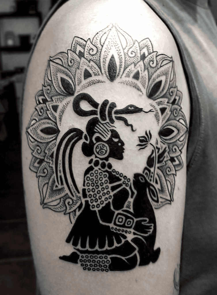 Ix Chel Balck Mayan Mythology Tattoo