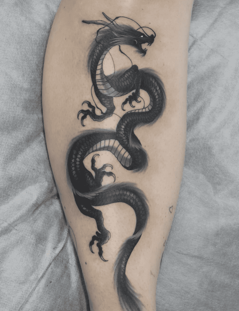 Japanese Brush Dragon Tattoo