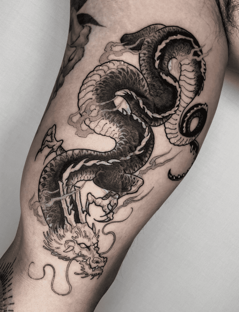 Japanese Coil Dragon Tattoo