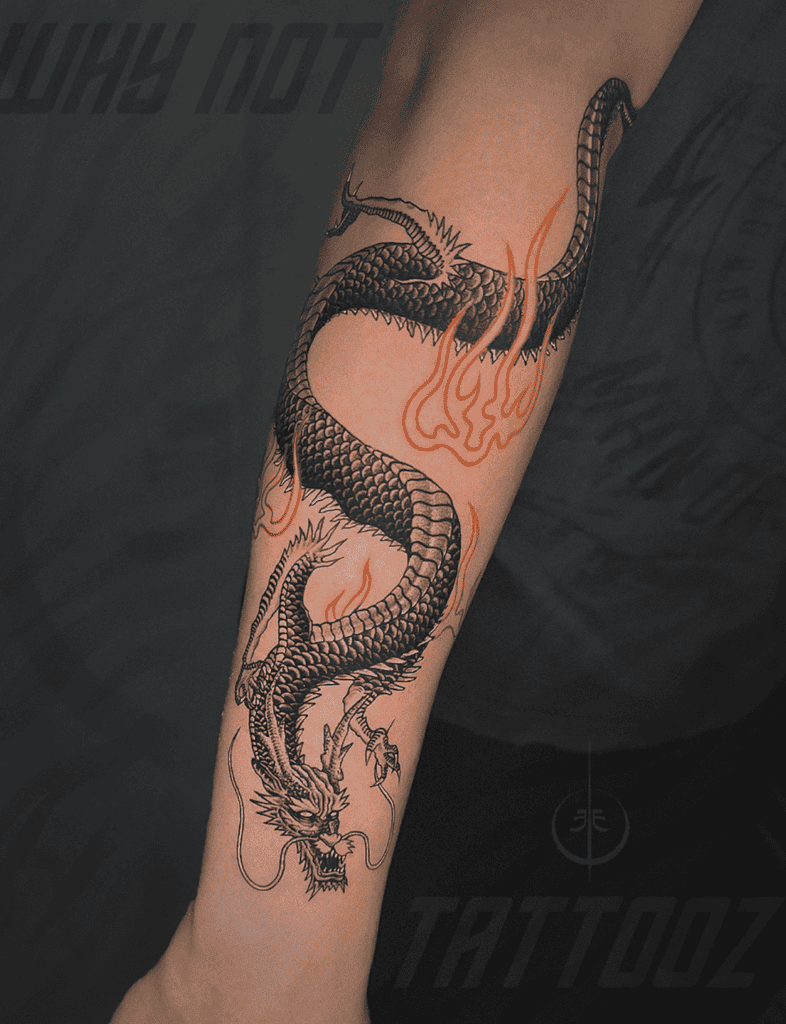 Japanese Flame Dragon Tattoo