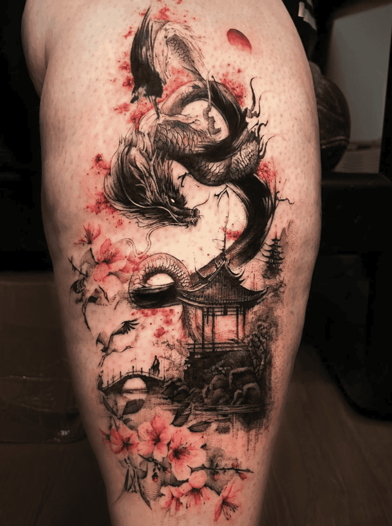 Japanese Painting Dragon Tattoo