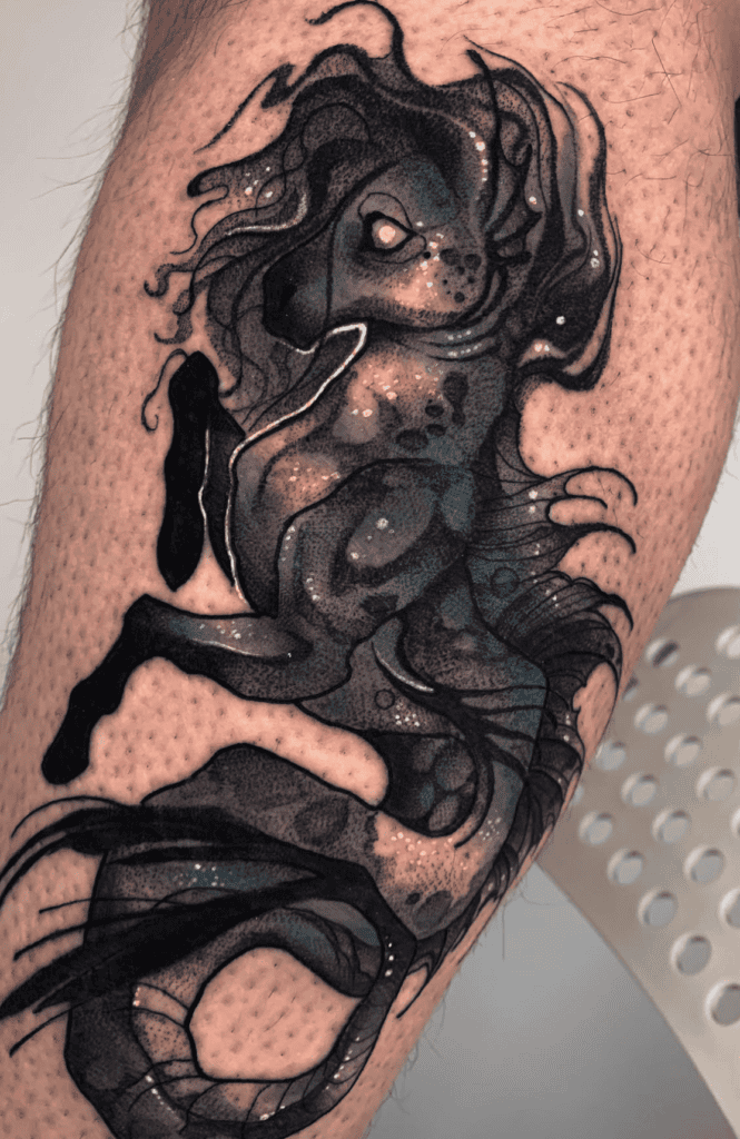 Kelpie Dark Celtic Mythology Tattoo