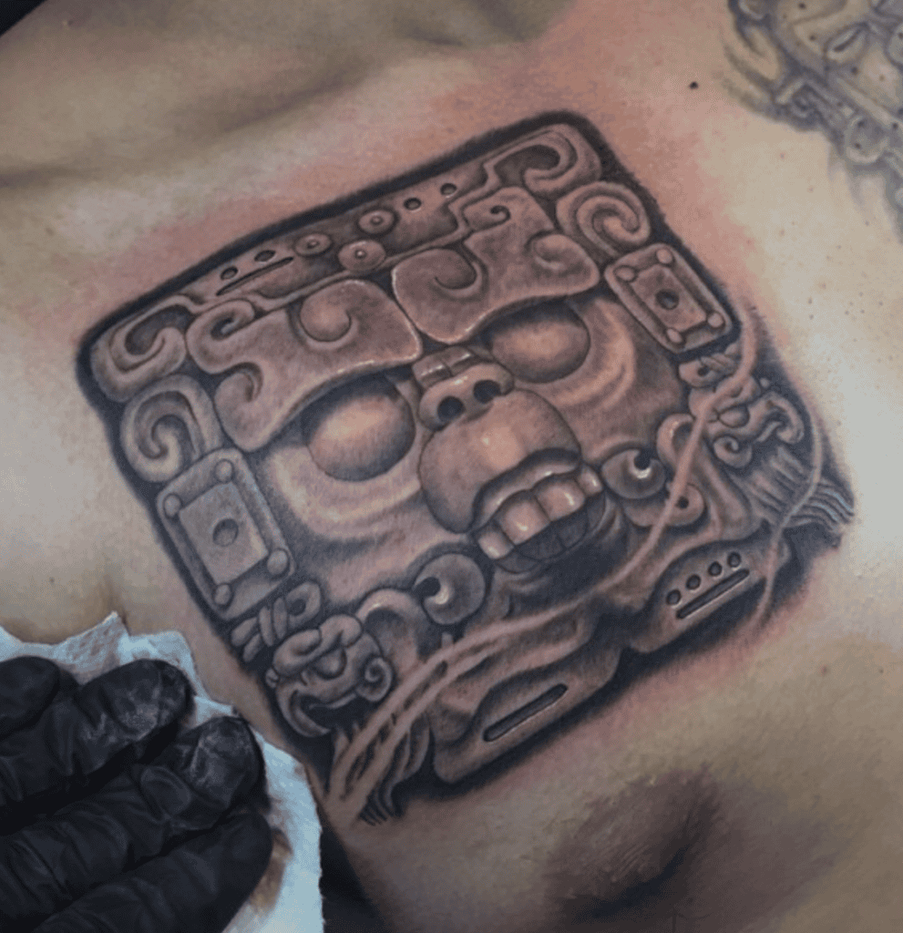 Kinich Ahau Carving Mayan Mythology Tattoo