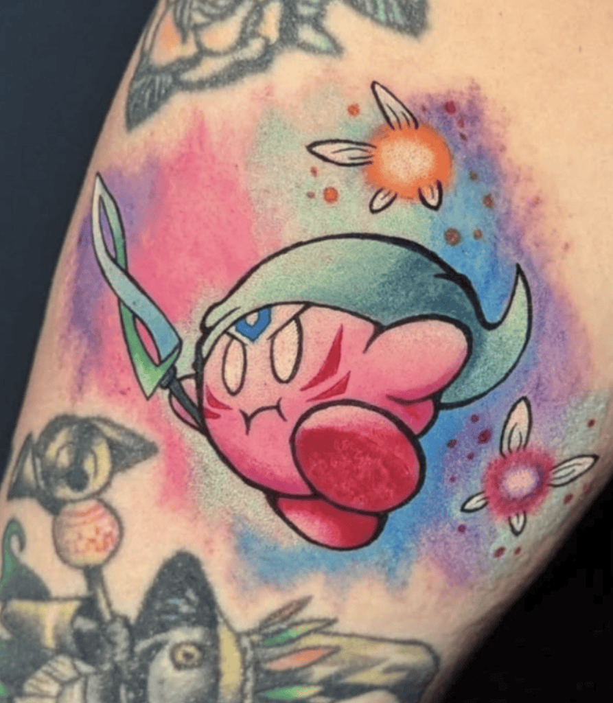 Kirby X Link Fierce Legend of Zelda Tattoo