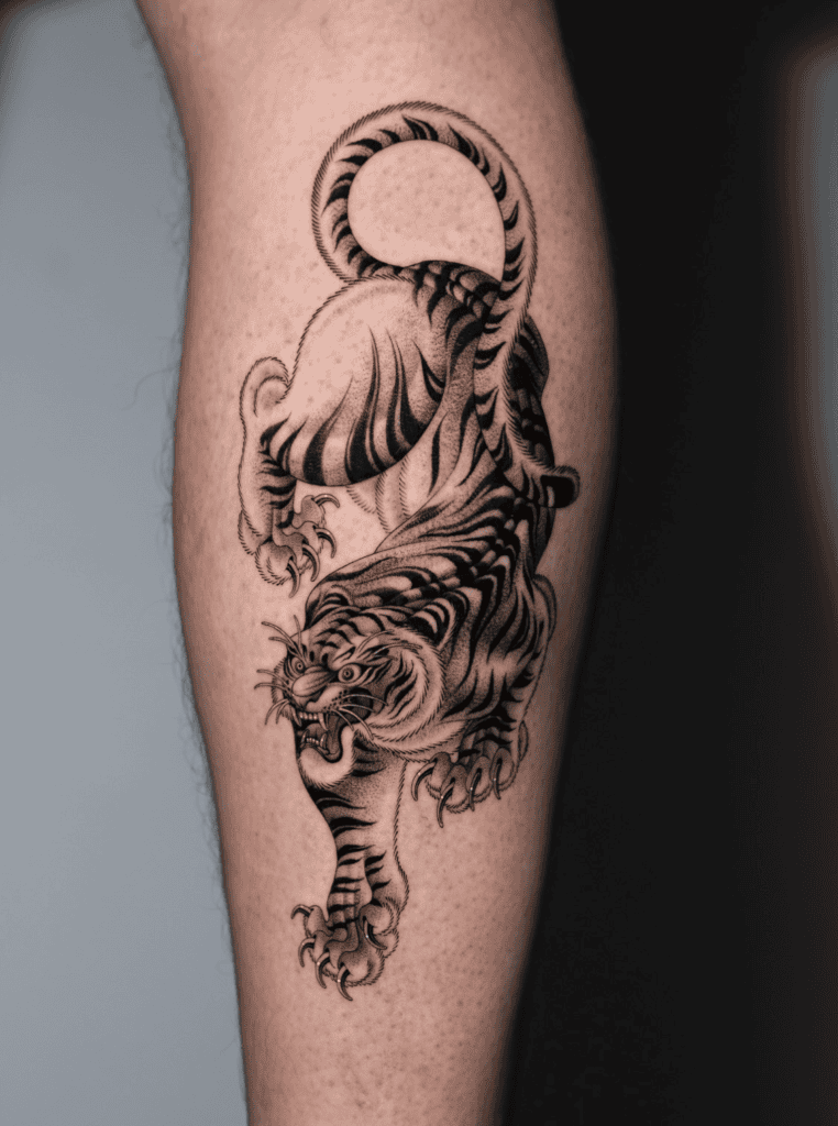 Korean Tiger Fierce Tattoo