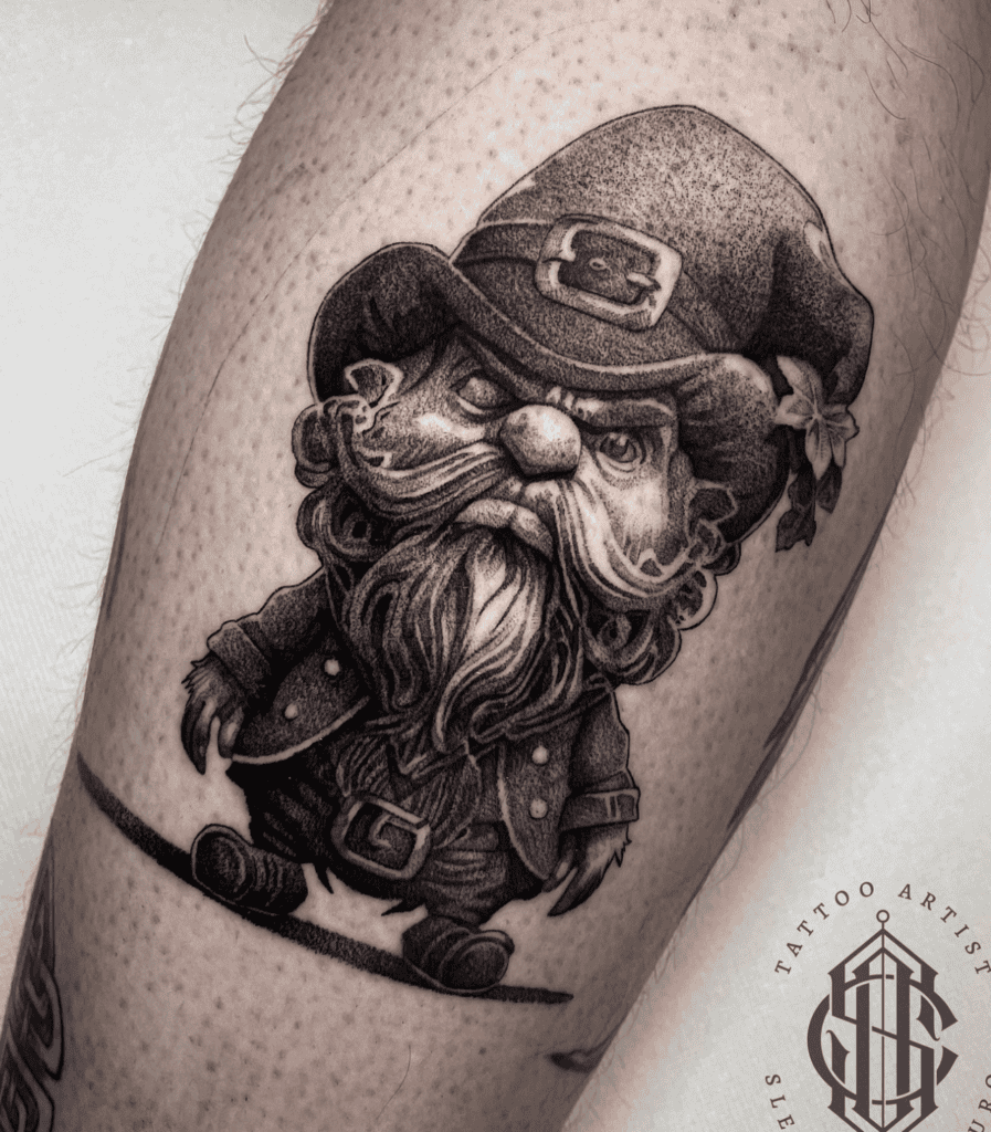 Leprechaun Angry Celtic Mythology Tattoo