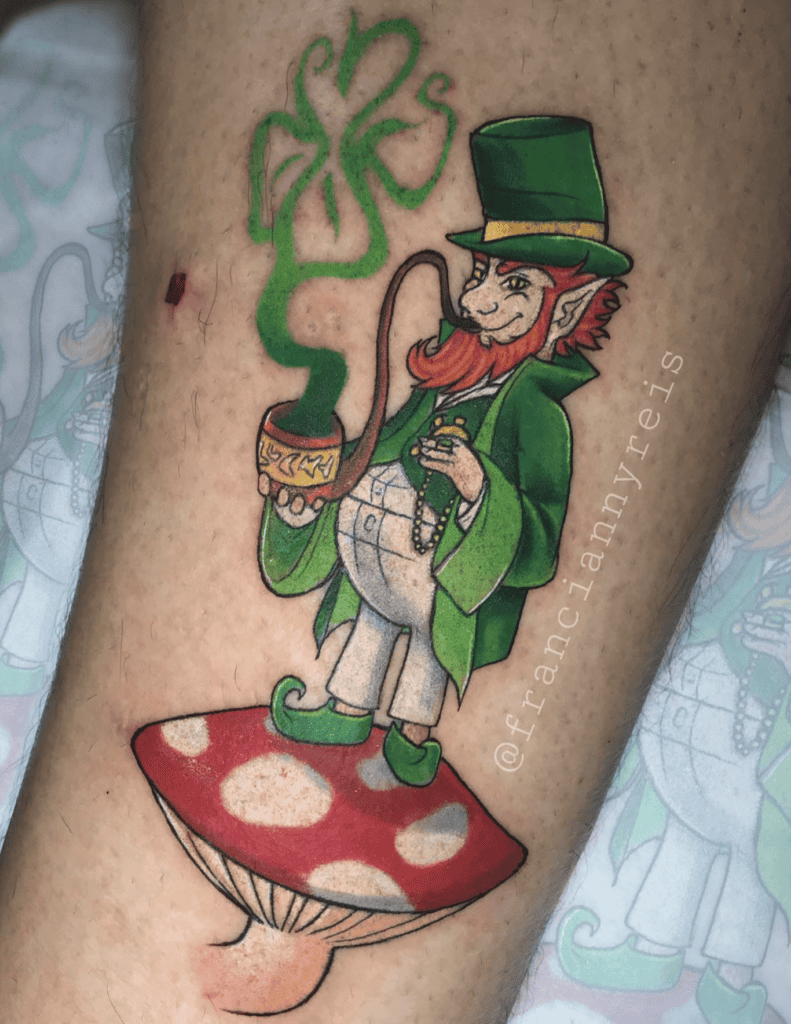 Leprechaun Mushroom Celtic Mythology Tattoo