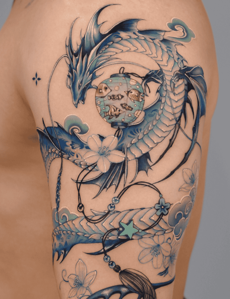 Leviathan Blue Final Fantasy Tattoo