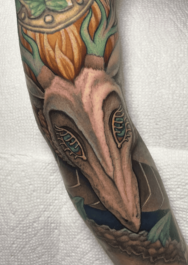 Light Dragon Face Legend of Zelda Tattoo