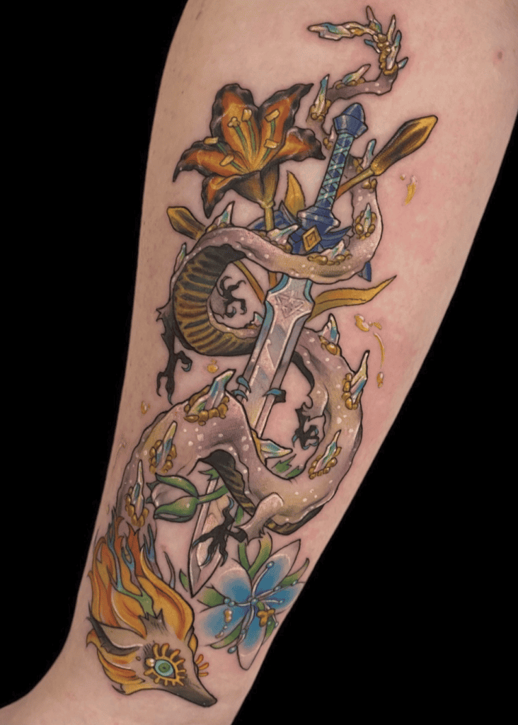 Light Dragon Mastersword Legend of Zelda Tattoo
