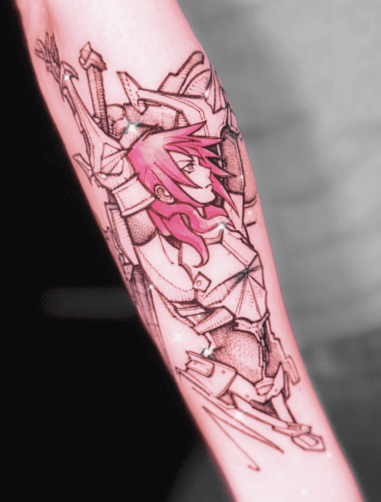 Lightning Pink Final Fantasy Tattoo