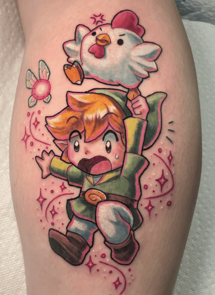 Link Cucco Legend of Zelda Tattoo