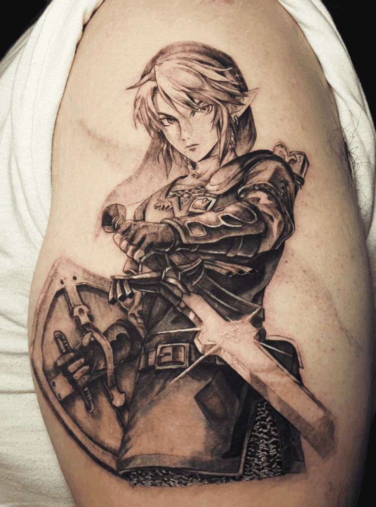 Link Pose Legend of Zelda Tattoo