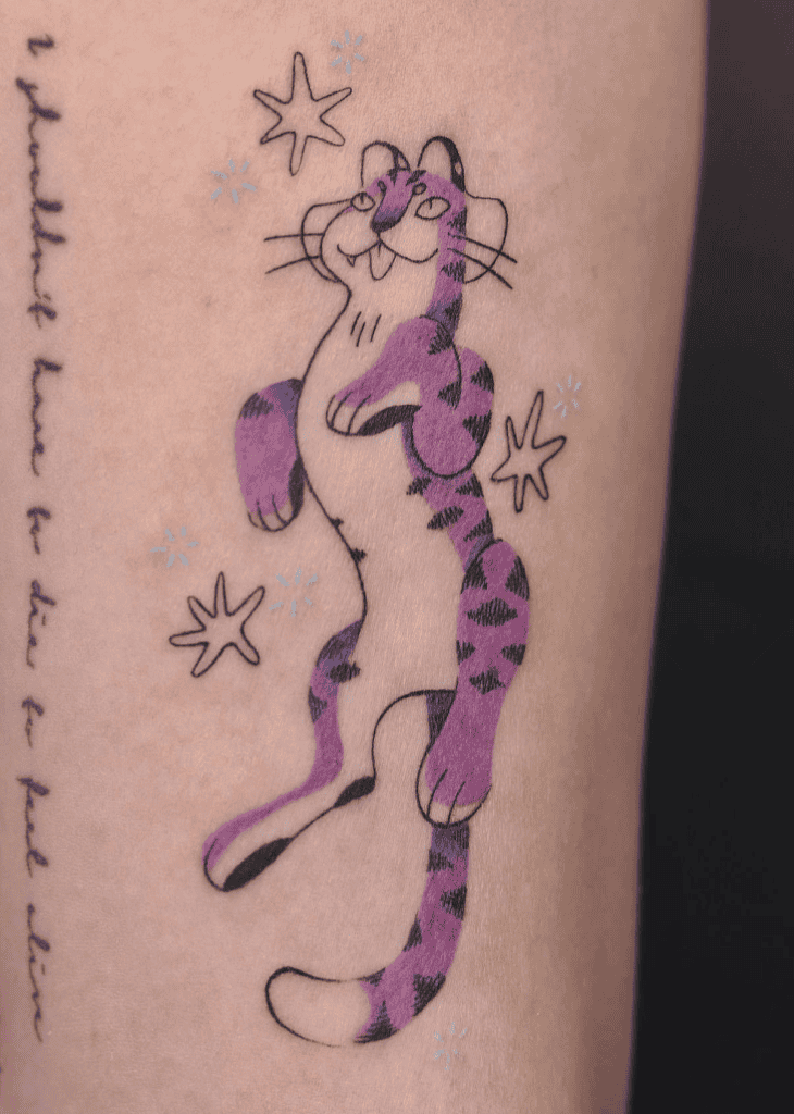 Lunar Zodiac Tiger Cute Tattoo